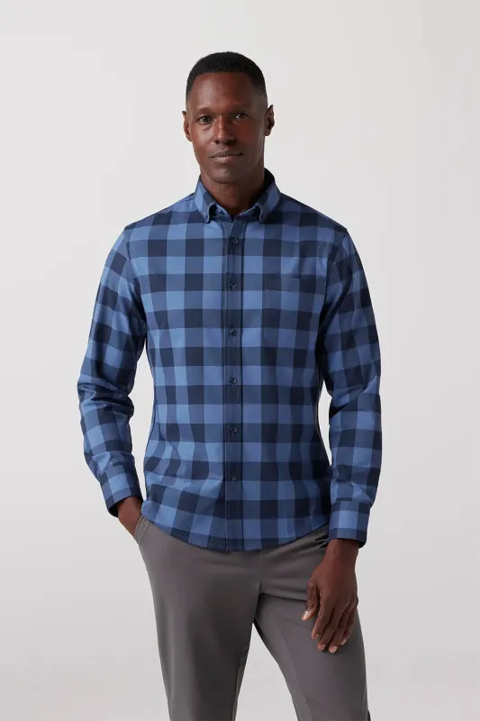CITY FLANNEL Denim Blue Buffalo Plaid sold by REVOLVR Menswear