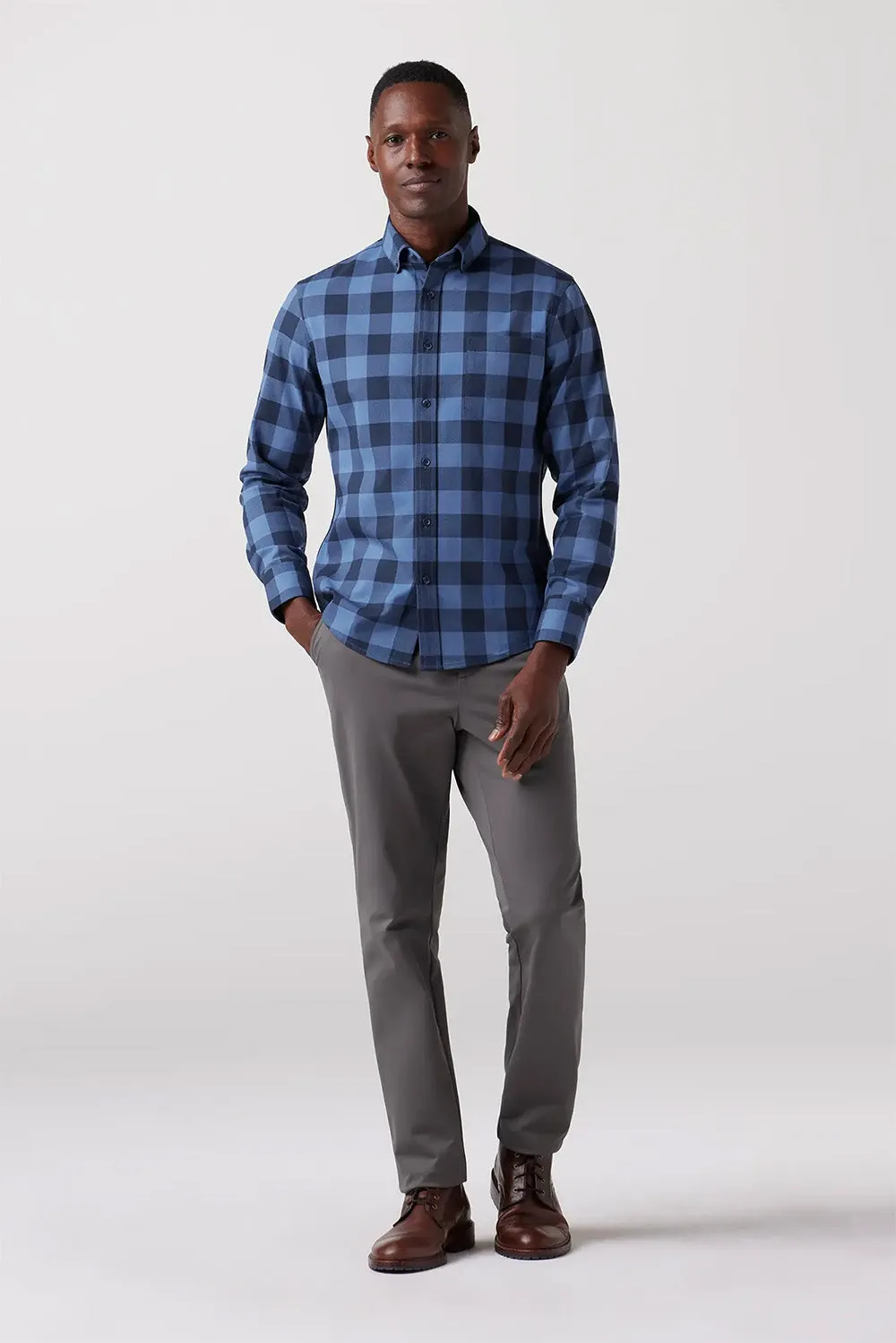 CITY FLANNEL Denim Blue Buffalo Plaid sold by REVOLVR Menswear product image thumbnail 2
