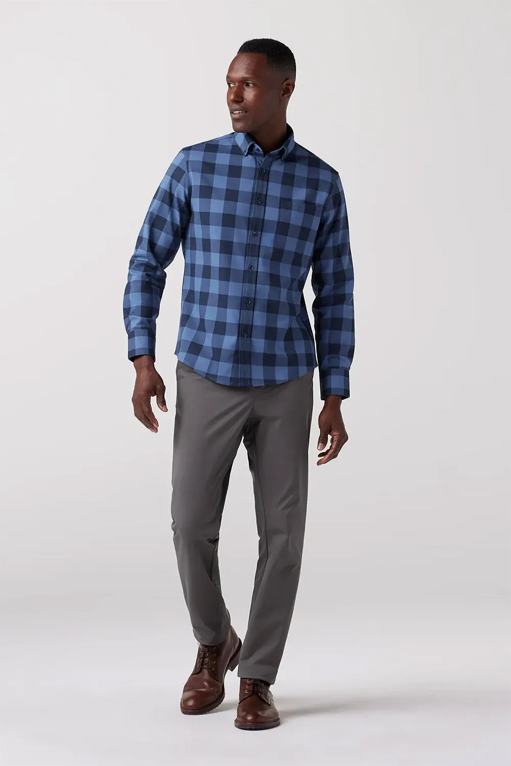 CITY FLANNEL Denim Blue Buffalo Plaid sold by REVOLVR Menswear product image thumbnail 3