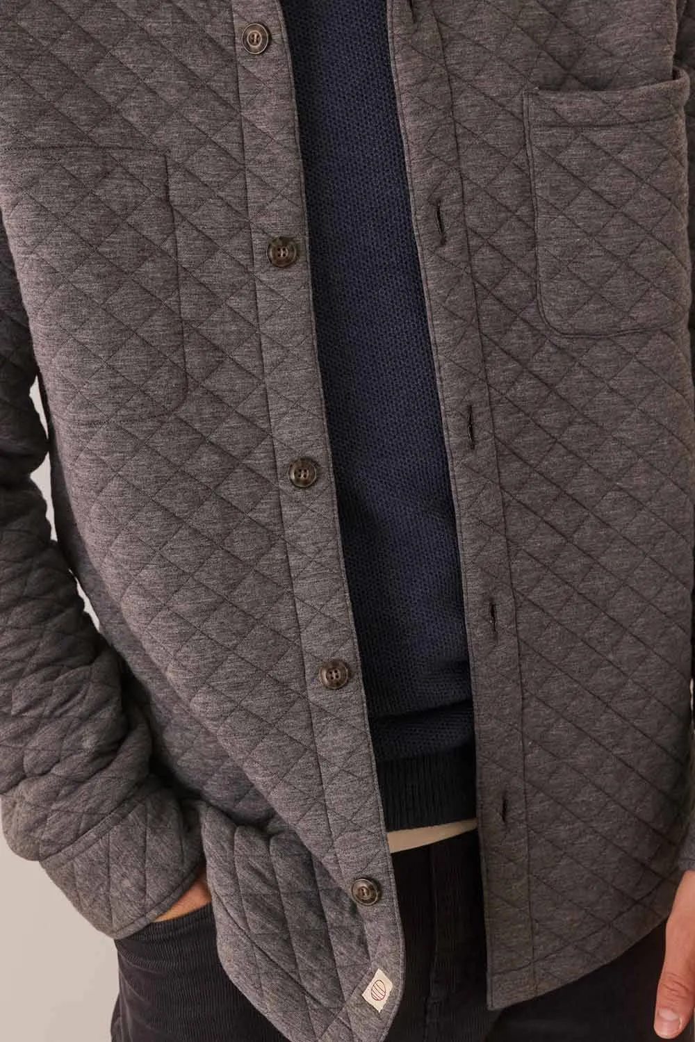 CORBET QUILTED OVERSHIRT Dark Heather Grey sold by REVOLVR Menswear product image thumbnail 5