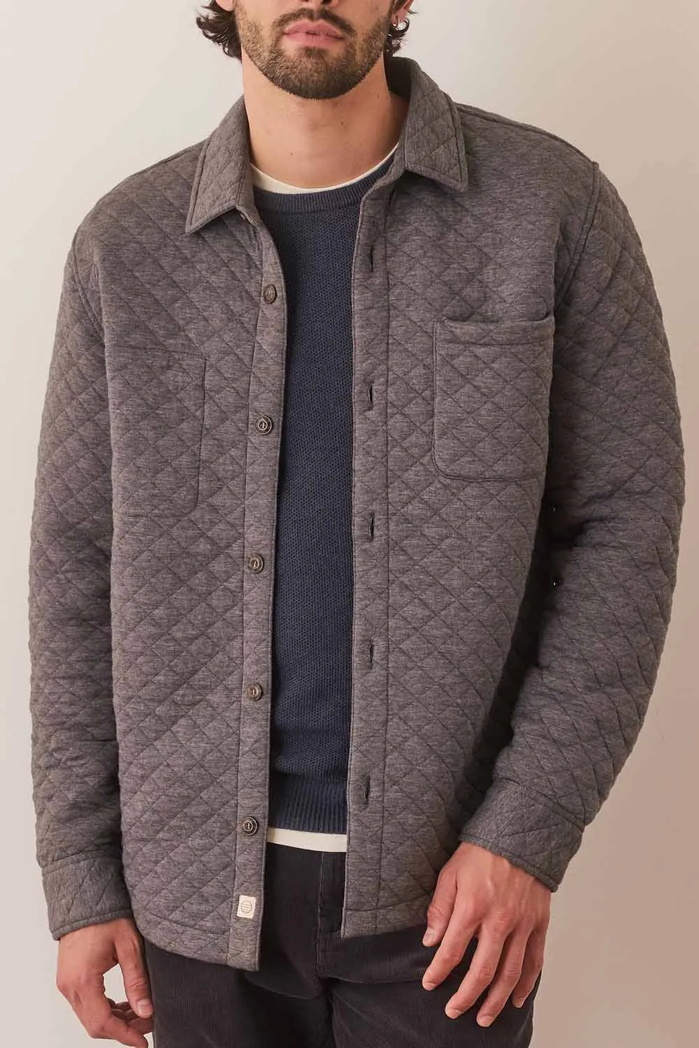 CORBET QUILTED OVERSHIRT Dark Heather Grey sold by REVOLVR Menswear product image thumbnail 2