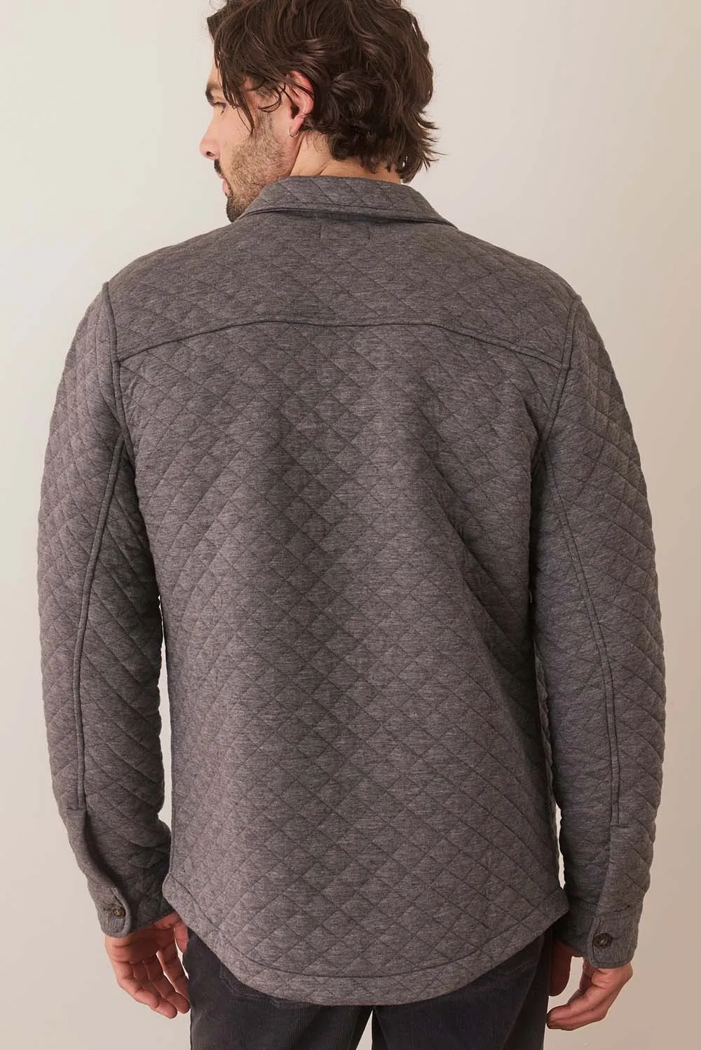 CORBET QUILTED OVERSHIRT Dark Heather Grey sold by REVOLVR Menswear product image thumbnail 4