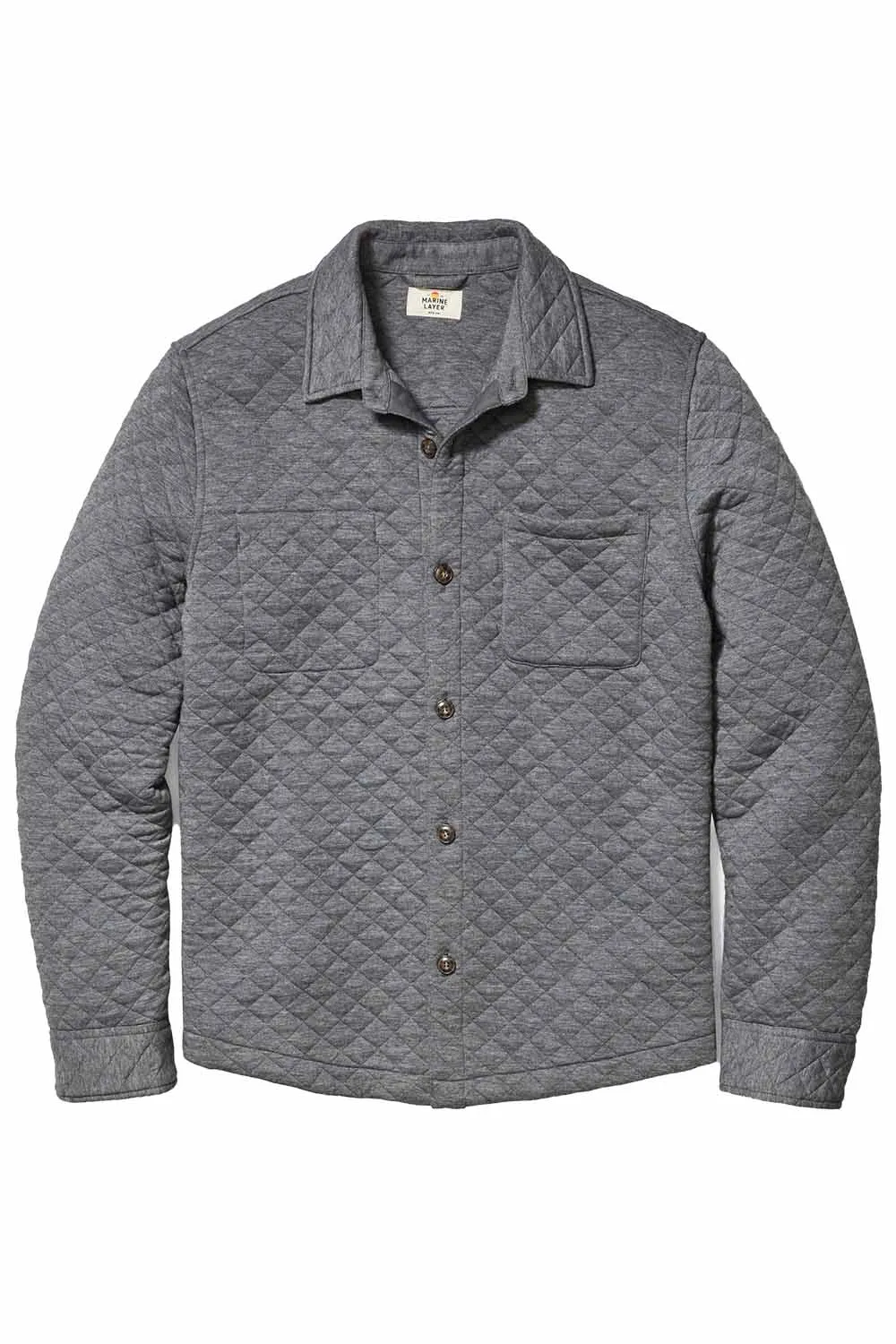 CORBET QUILTED OVERSHIRT Dark Heather Grey sold by REVOLVR Menswear