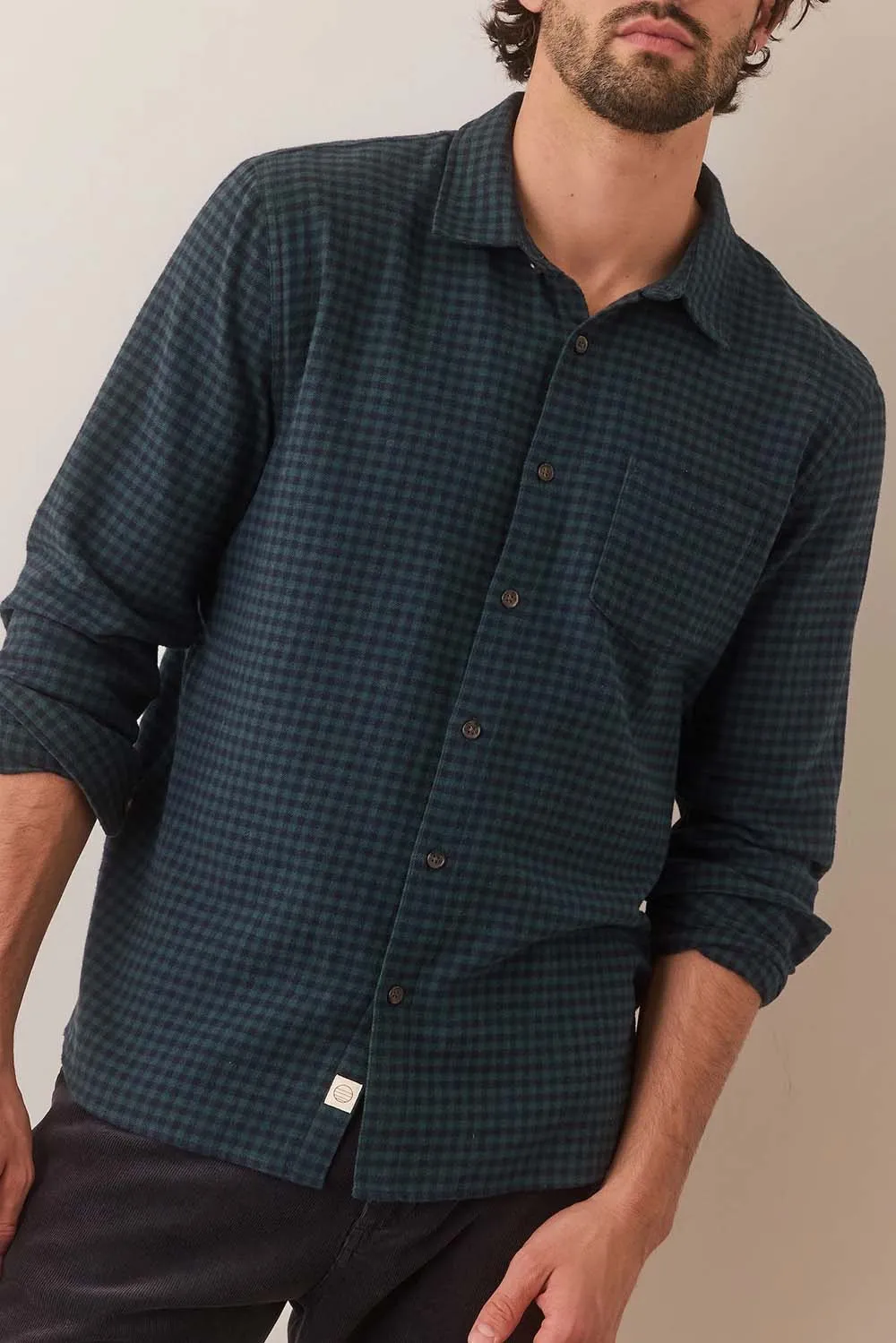 TAHOE FLANNEL SHIRT Green Gingham sold by REVOLVR Menswear product image thumbnail 3