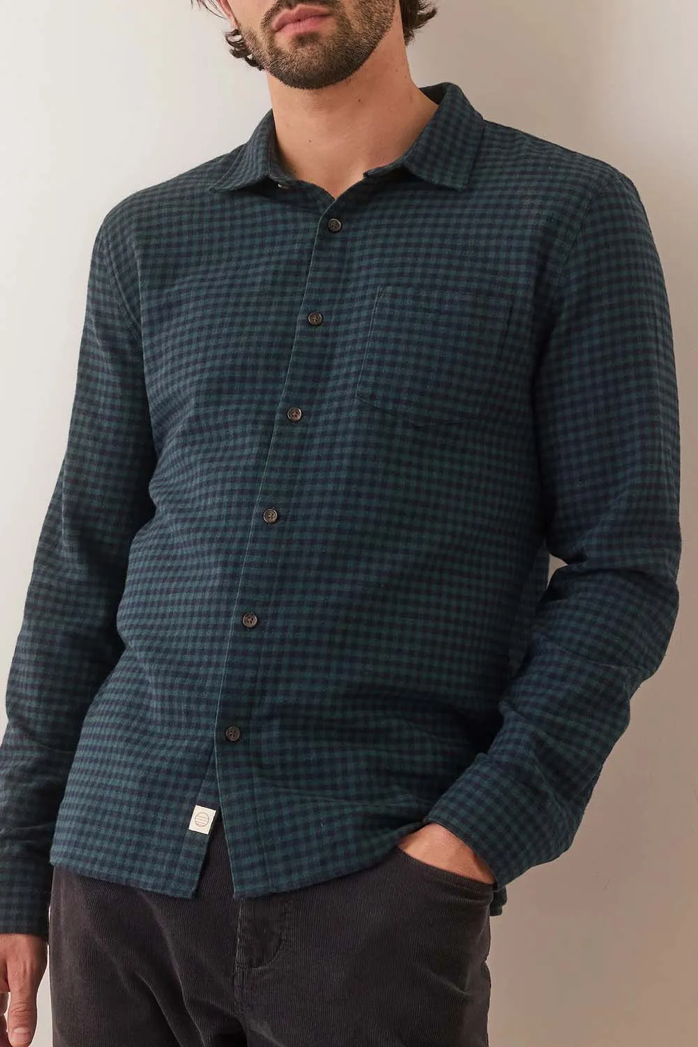 TAHOE FLANNEL SHIRT Green Gingham sold by REVOLVR Menswear product image thumbnail 2