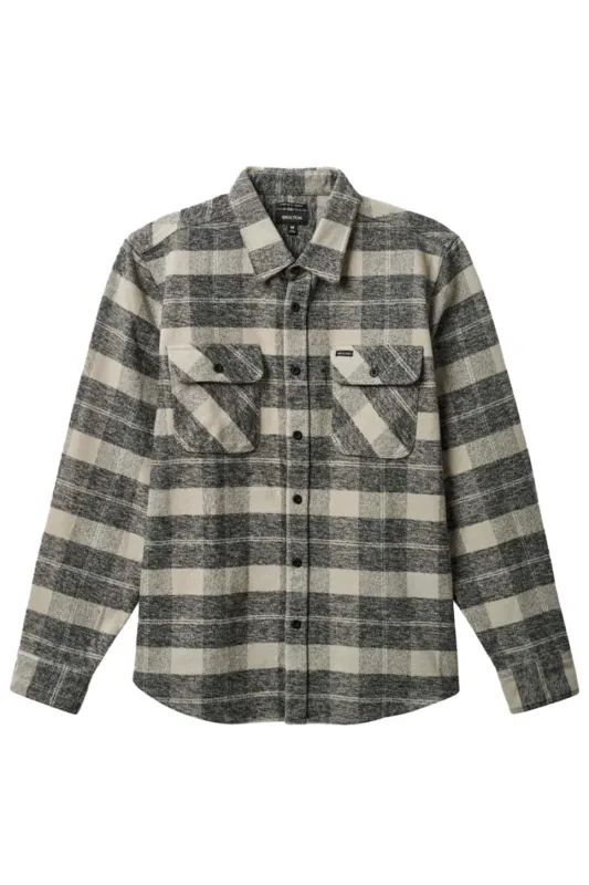 BOWERY HEAVYWEIGHT LS FLANNEL Black/Charcoal sold by REVOLVR Menswear