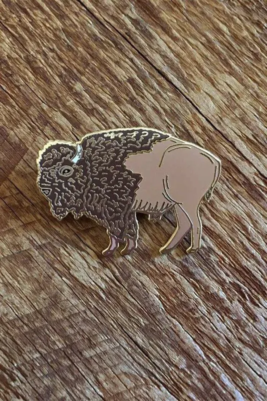 BISON ENAMEL PIN sold by REVOLVR Menswear