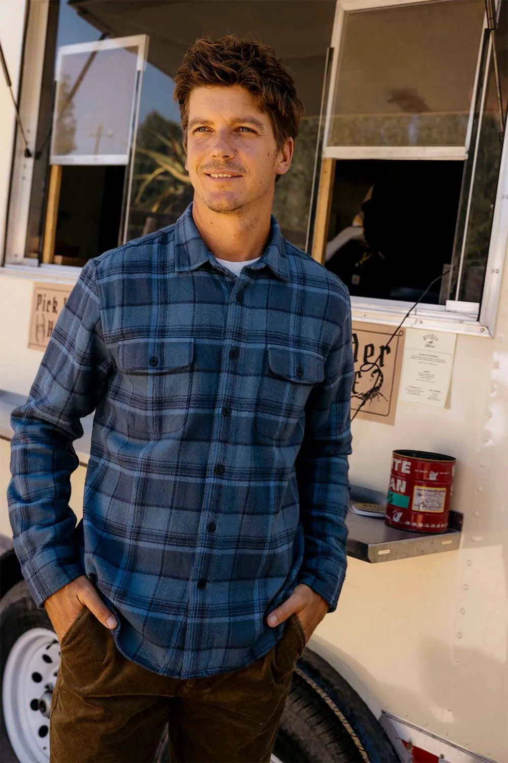 SCARBORO HERITAGE HEAVY FLANNEL Navy Auburn sold by REVOLVR Menswear product image thumbnail 2