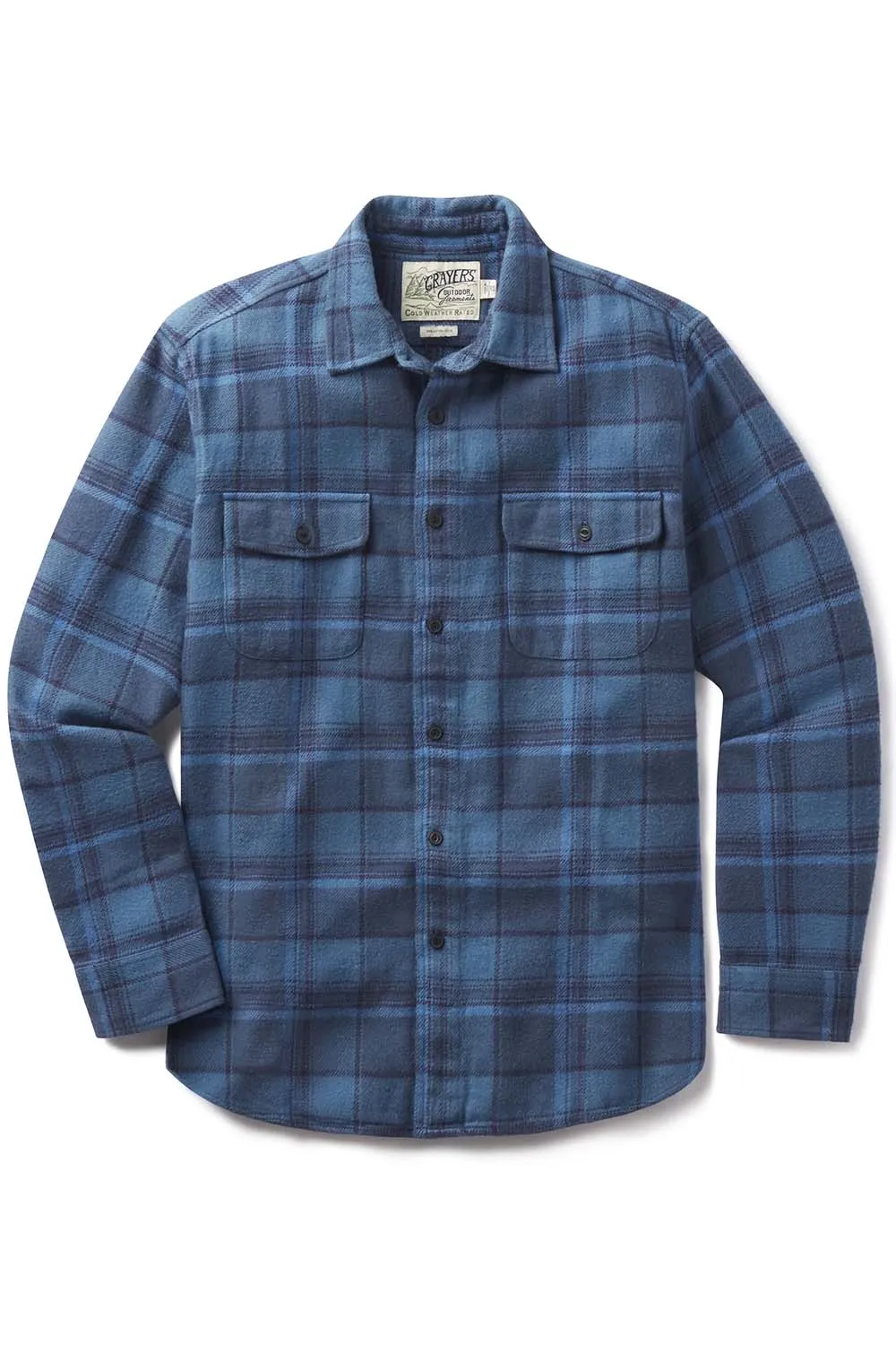 SCARBORO HERITAGE HEAVY FLANNEL Navy Auburn sold by REVOLVR Menswear