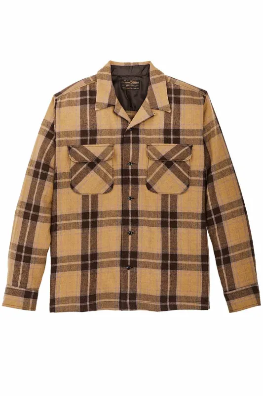 BUCKNER WOOL CAMP SHIRT Ochre/Faded Brown Plaid sold by REVOLVR Menswear