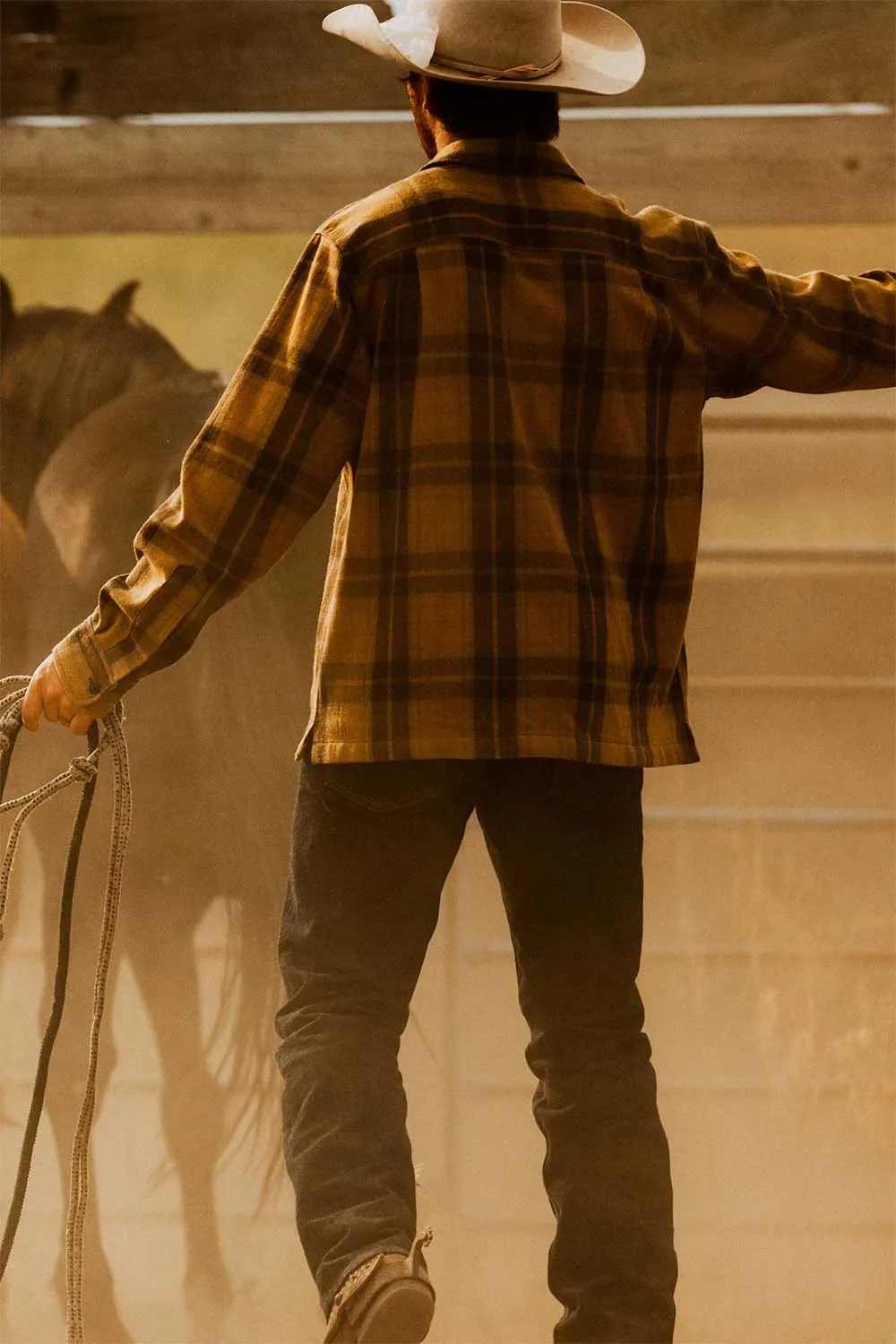 BUCKNER WOOL CAMP SHIRT Ochre/Faded Brown Plaid sold by REVOLVR Menswear product image thumbnail 2