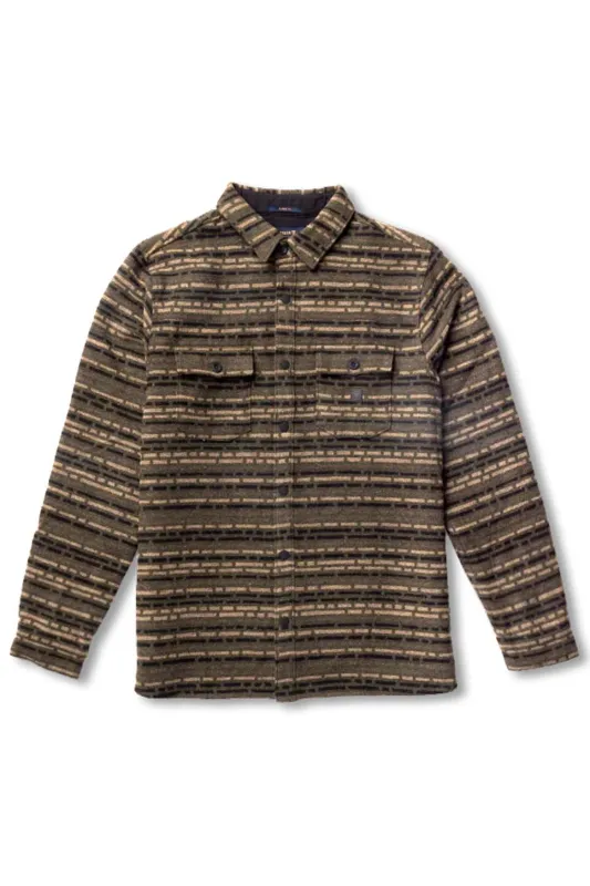 NORDSMAN FLANNEL LS Dark Military Jacquard sold by REVOLVR Menswear