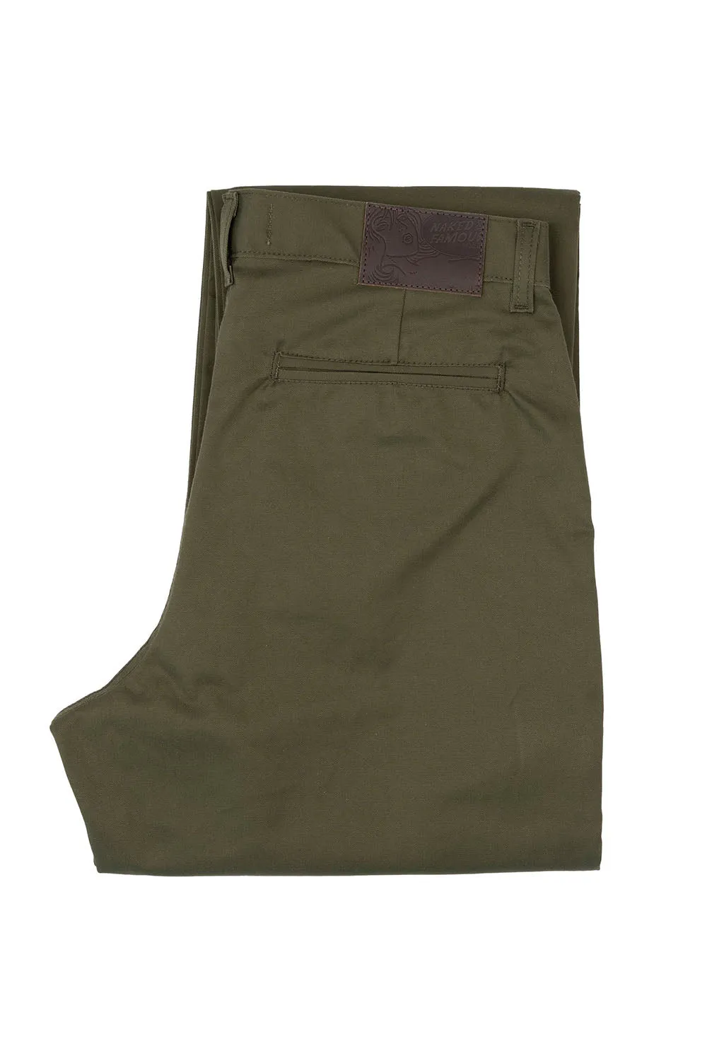 STRAIGHT CHINO - GREEN STRETCH TWILL sold by REVOLVR Menswear