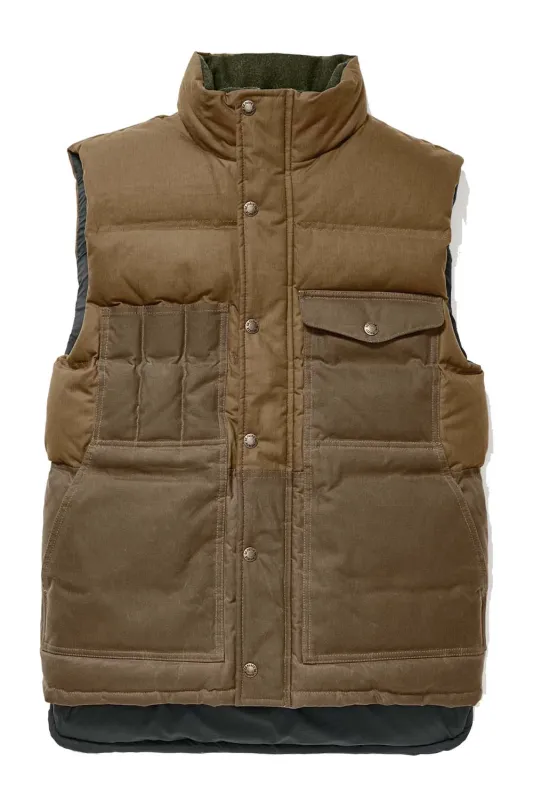 DOWN CRUISER VEST Dark Tan sold by REVOLVR Menswear