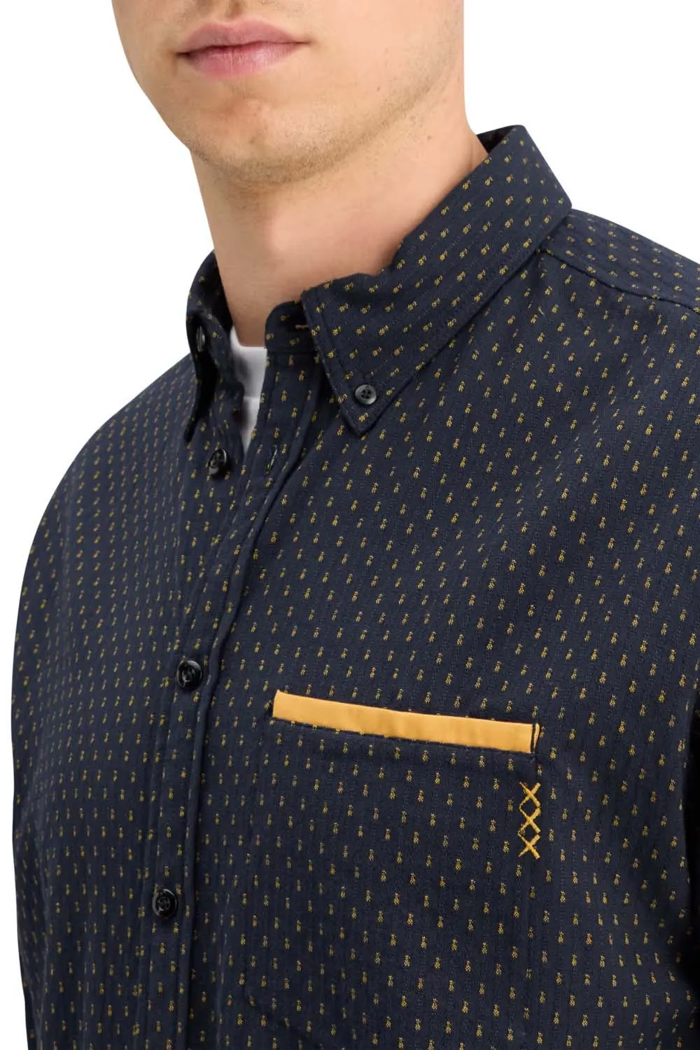 RELAXED FIT JACQUARD SHIRT Night sold by REVOLVR Menswear product image thumbnail 5