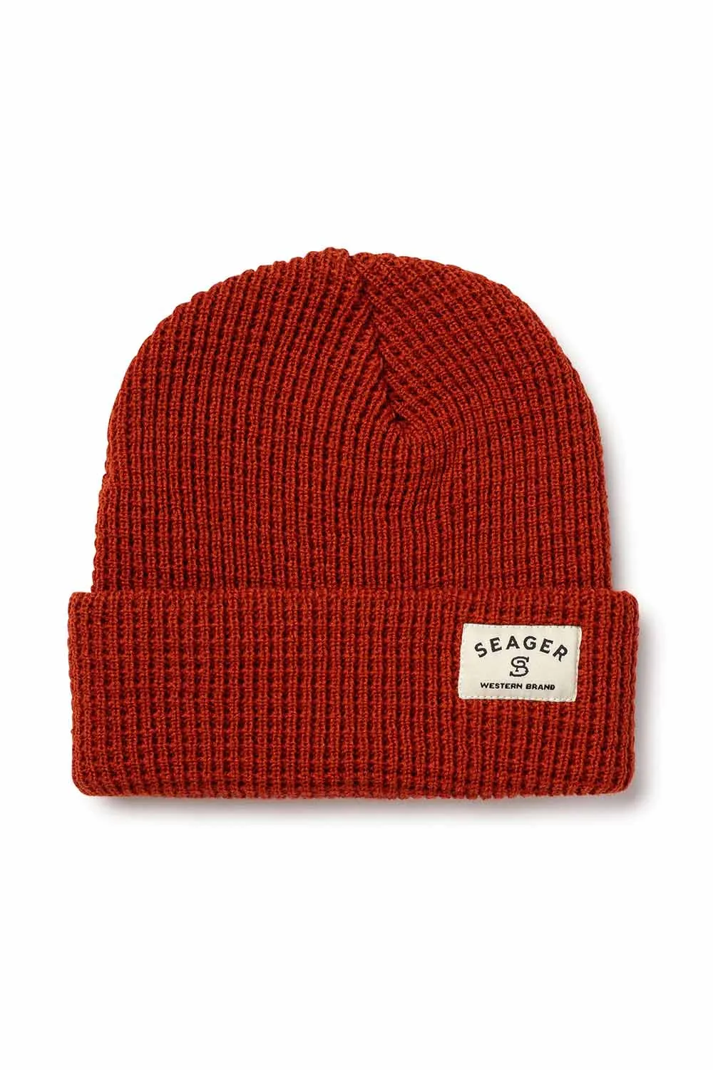 SERVICE WAFFLE KNIT BEANIE 2.0 Rust sold by REVOLVR Menswear