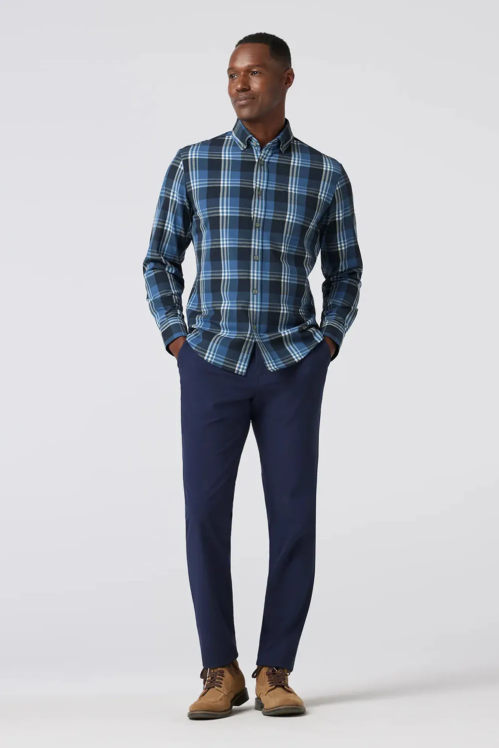 CITY FLANNEL Denim Blue William Plaid sold by REVOLVR Menswear product image thumbnail 3