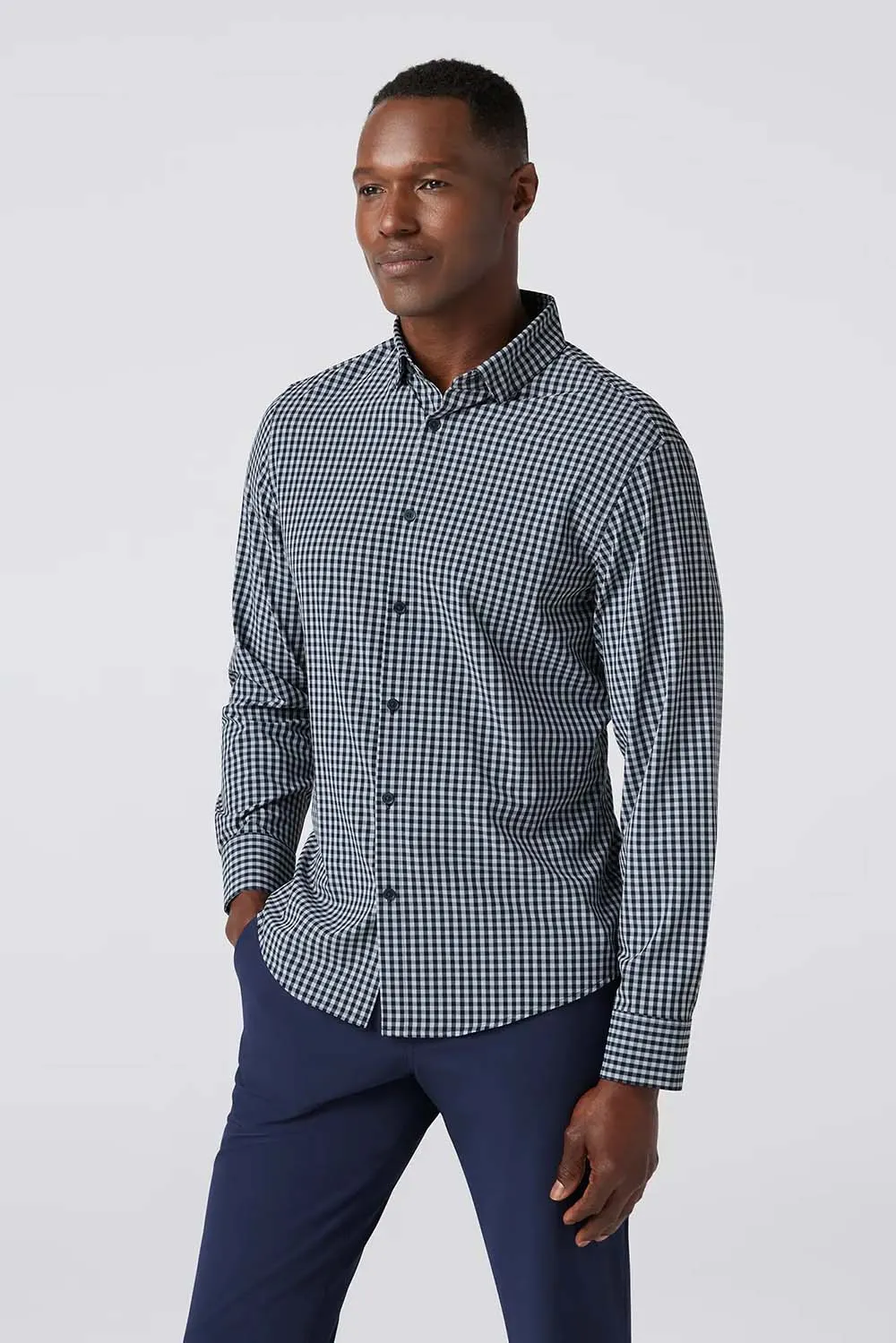 LEEWARD LS Aluminum Gingham sold by REVOLVR Menswear