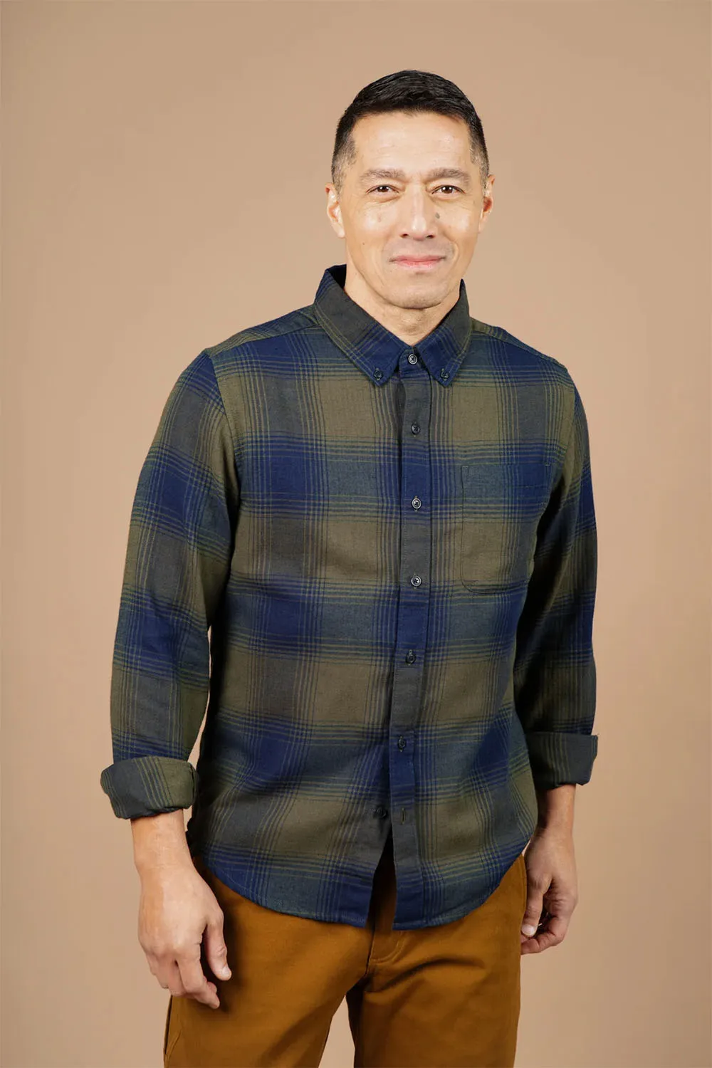SUTTON SLIM SHIRT Pacific Ombre Plaid sold by REVOLVR Menswear product image thumbnail 2
