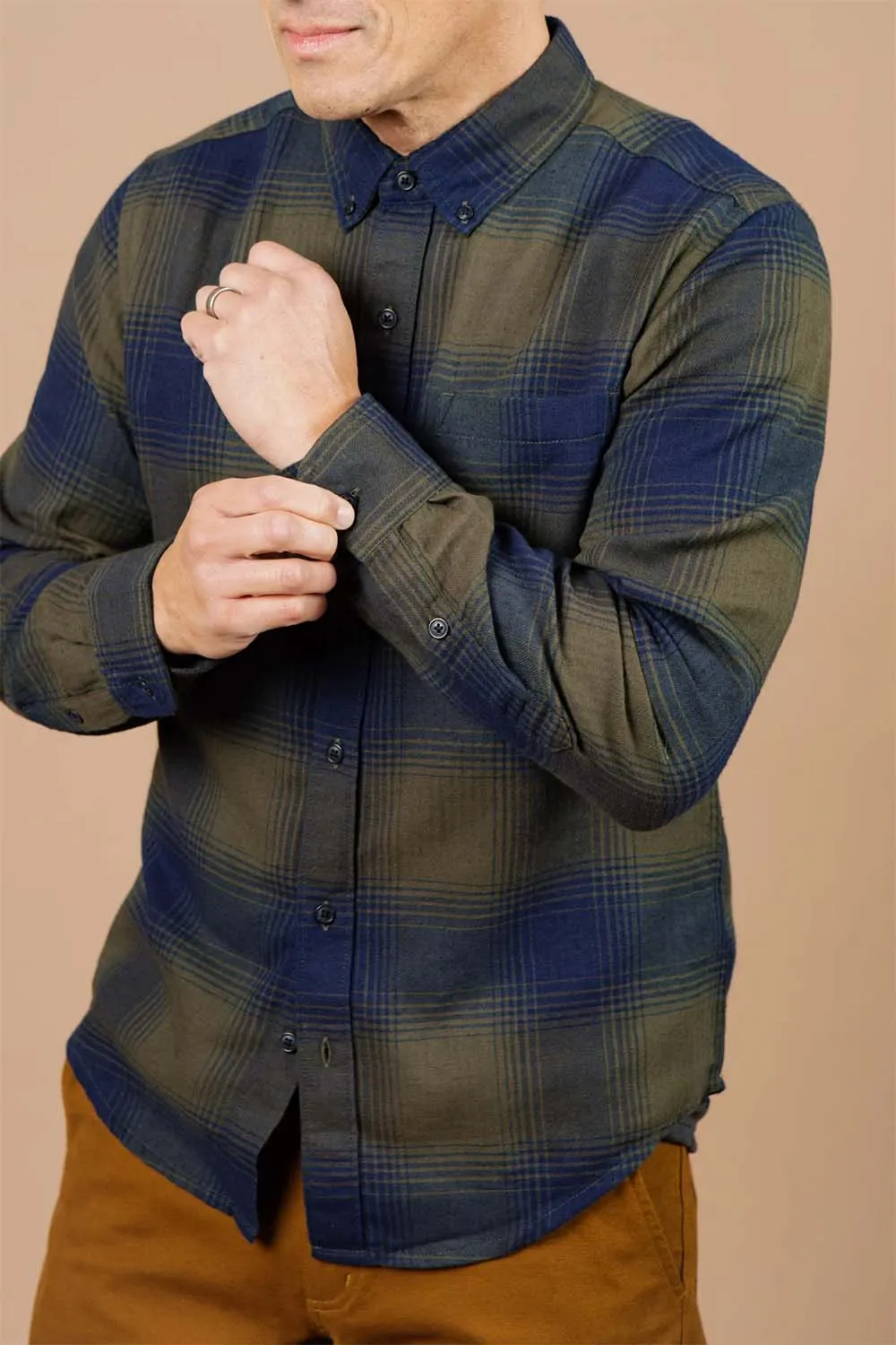 SUTTON SLIM SHIRT Pacific Ombre Plaid sold by REVOLVR Menswear product image thumbnail 5