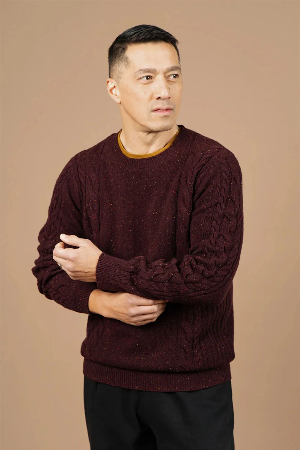 HUGO SWEATER Burgundy Donegal sold by REVOLVR Menswear product image thumbnail 3