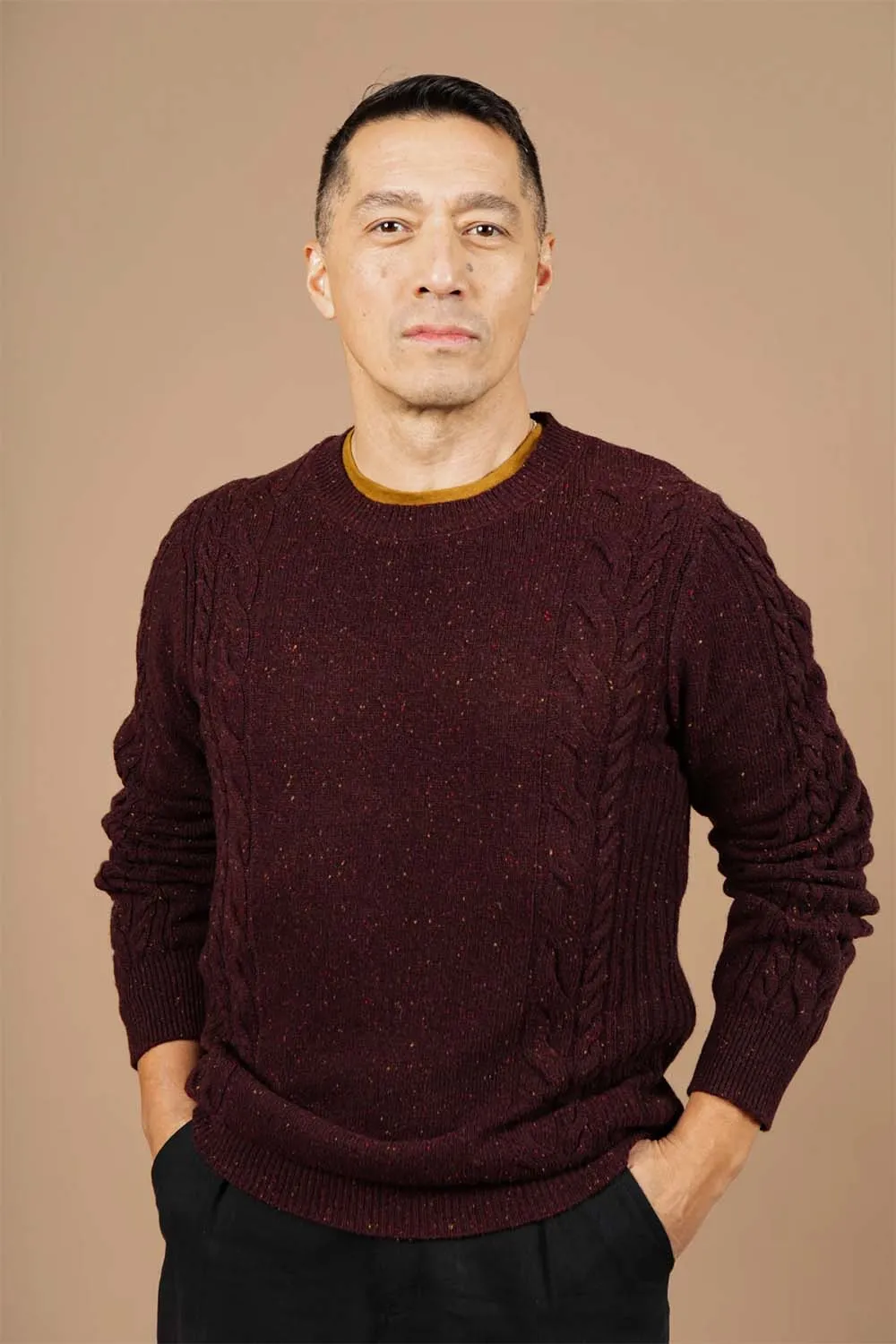 HUGO SWEATER Burgundy Donegal sold by REVOLVR Menswear product image thumbnail 2