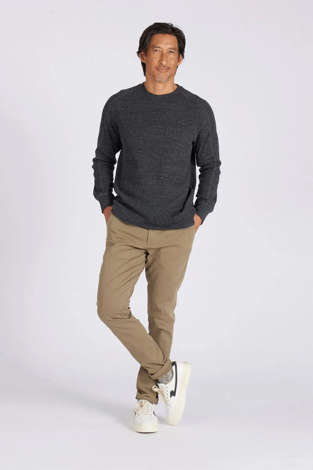 NEW SPENCER WAFFLE CREW Charcoal sold by REVOLVR Menswear product image thumbnail 3