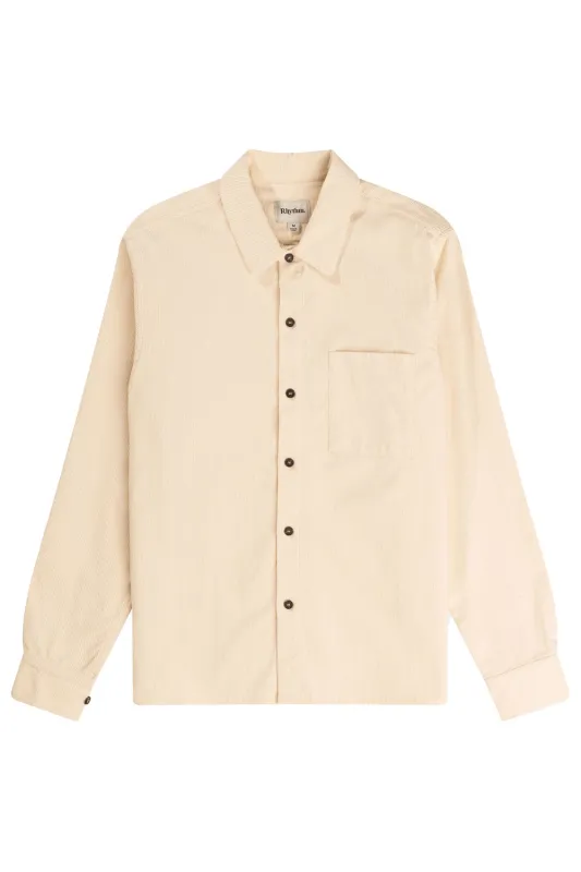CORDUROY LS SHIRT Natural made by Rhythm.