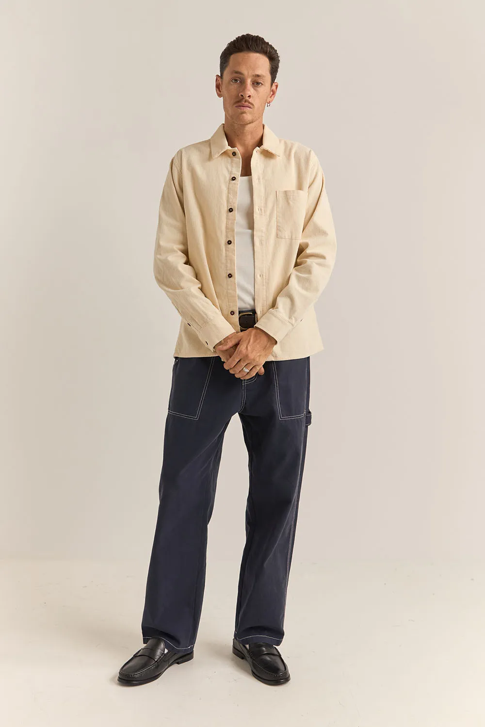 CORDUROY LS SHIRT Natural sold by REVOLVR Menswear product image thumbnail 5