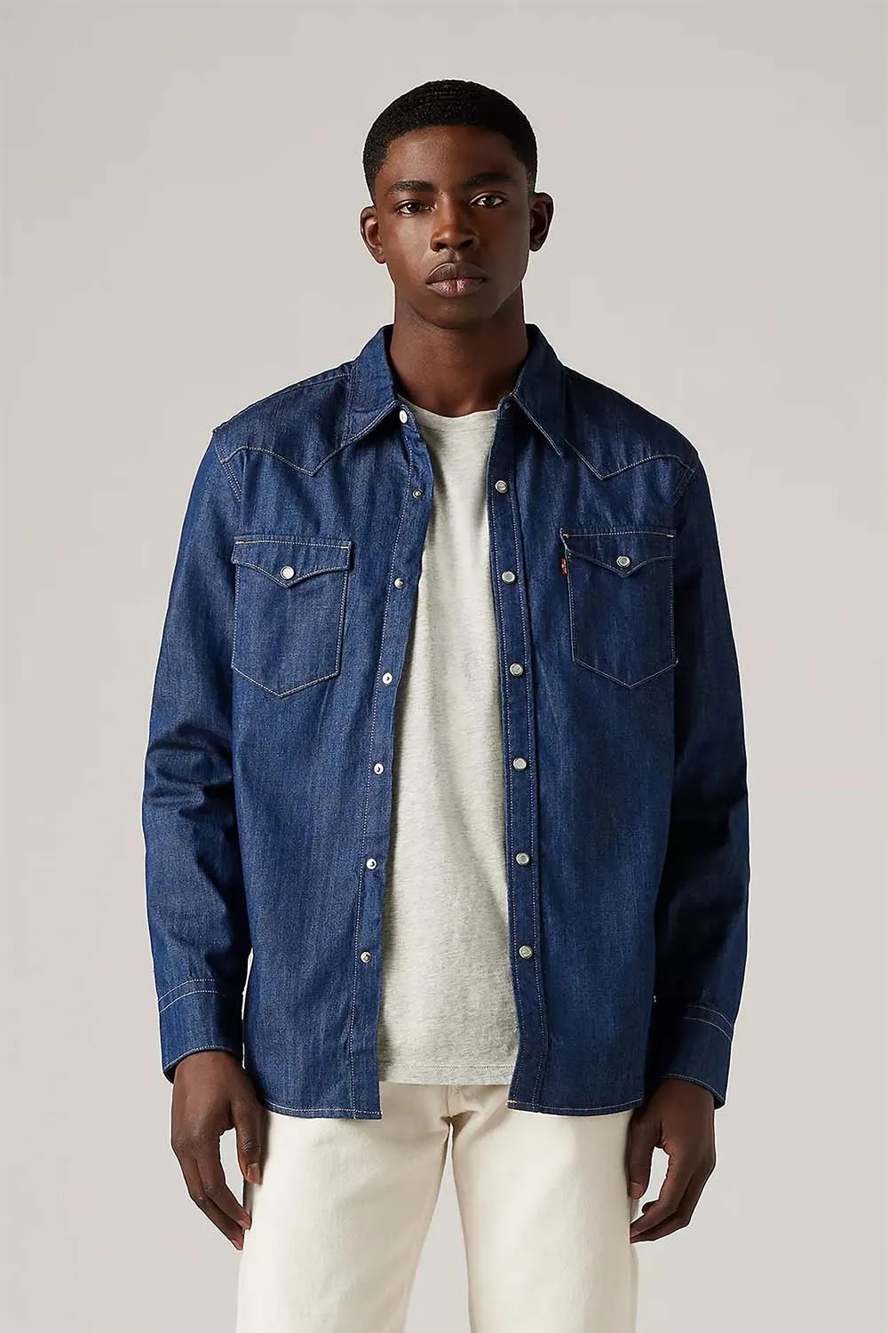 BARSTOW WESTERN STANDARD SHIRT Dark Wash sold by REVOLVR Menswear product image thumbnail 3