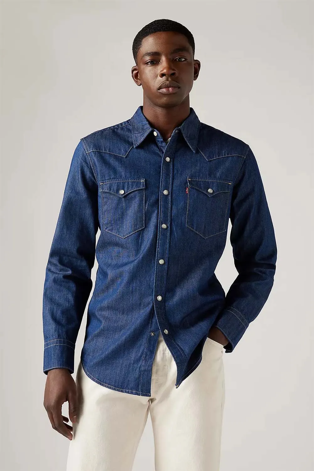BARSTOW WESTERN STANDARD SHIRT Dark Wash sold by REVOLVR Menswear product image thumbnail 2