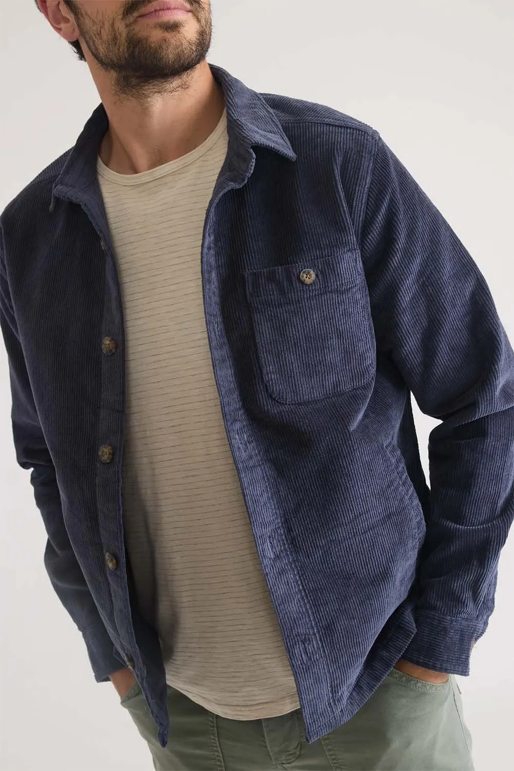 MAX BROKEN IN CORD OVERSHIRT Mood Indigo sold by REVOLVR Menswear product image thumbnail 3