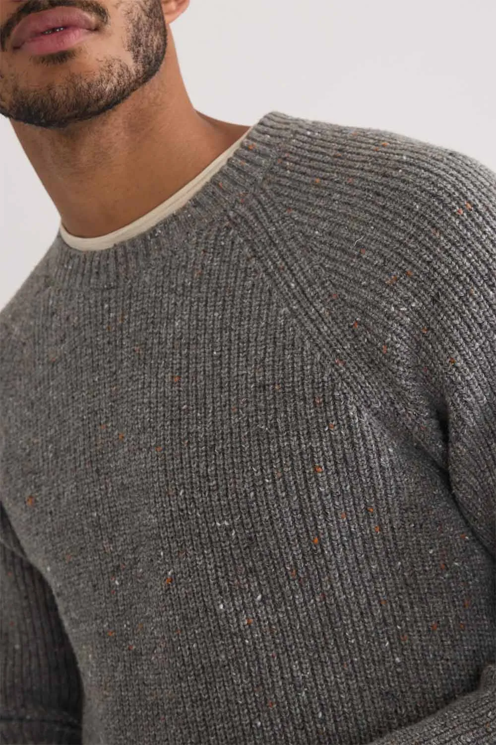COLEMAN CREW SWEATER Mid Grey sold by REVOLVR Menswear product image thumbnail 5