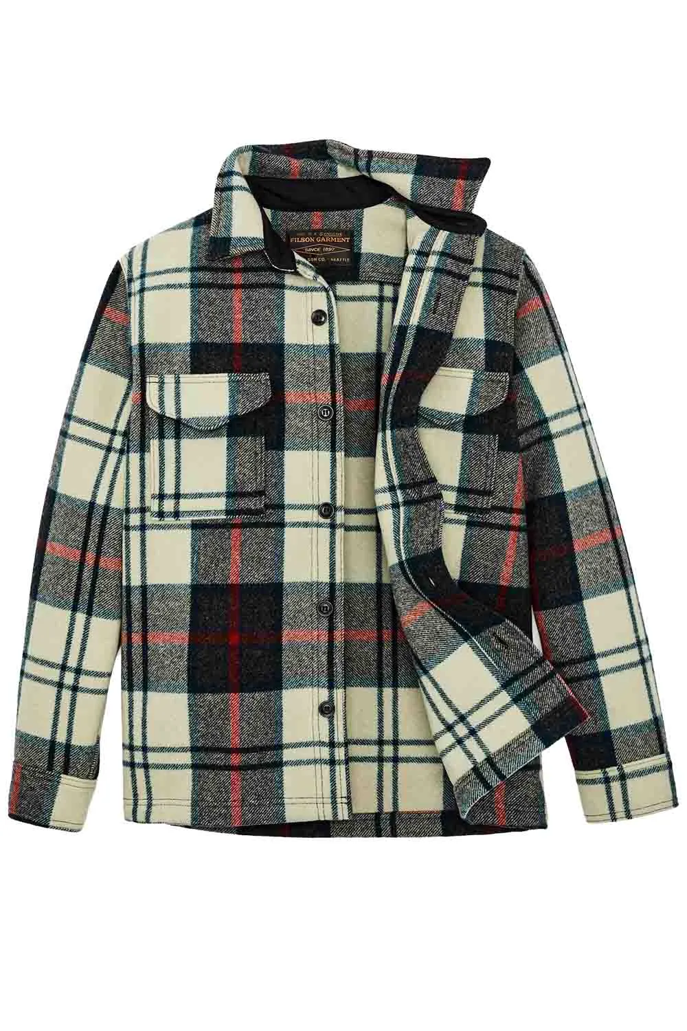 MACKINAW WOOL JAC-SHIRT Cream/Multi Plaid sold by REVOLVR Menswear product image thumbnail 3