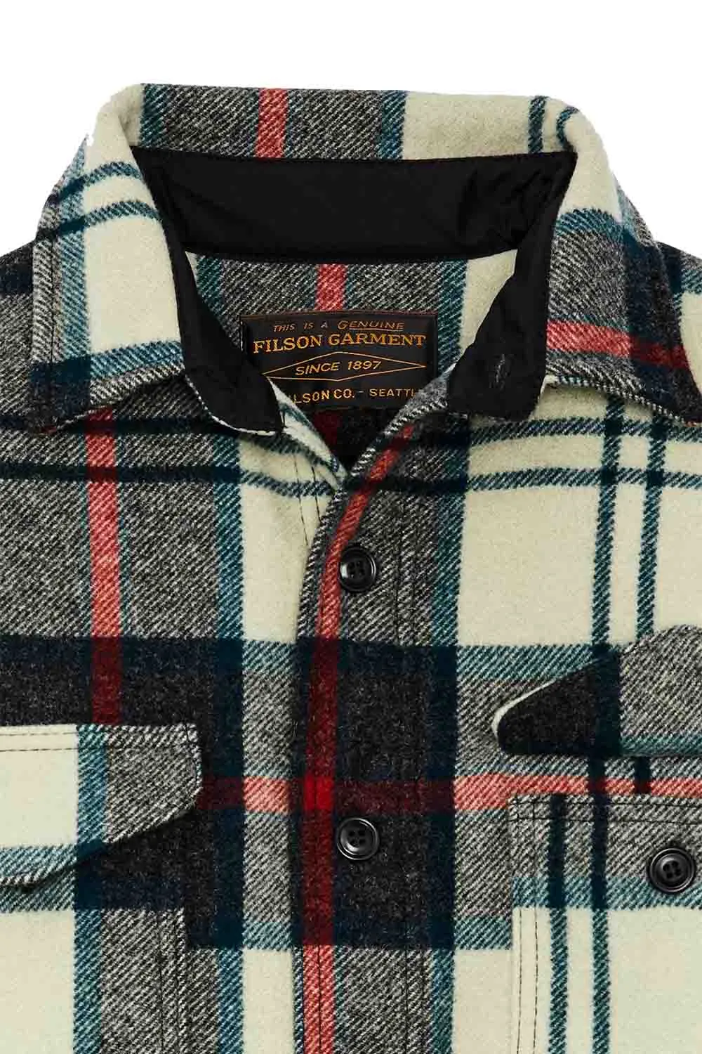 MACKINAW WOOL JAC-SHIRT Cream/Multi Plaid sold by REVOLVR Menswear product image thumbnail 5