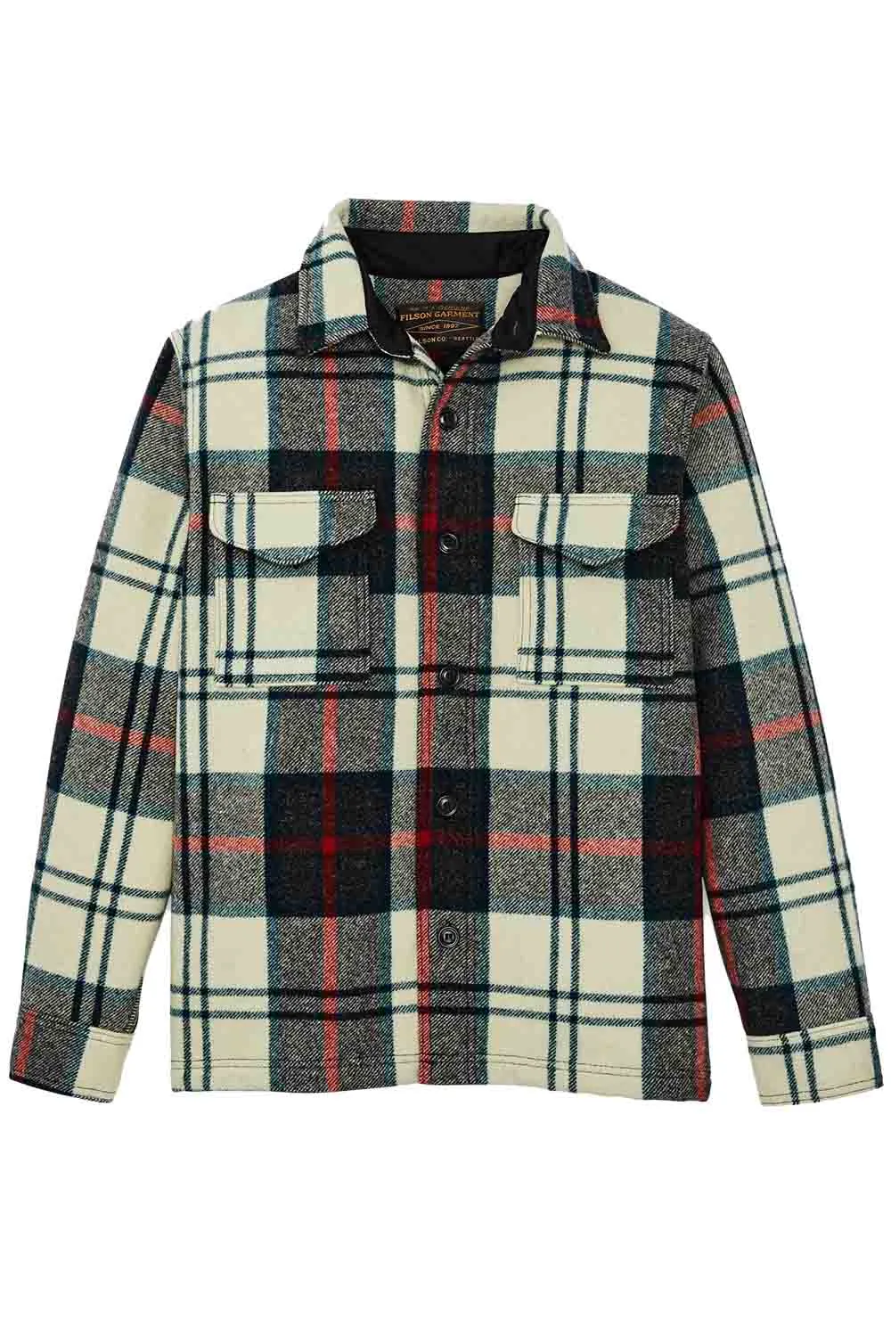 MACKINAW WOOL JAC-SHIRT Cream/Multi Plaid sold by REVOLVR Menswear
