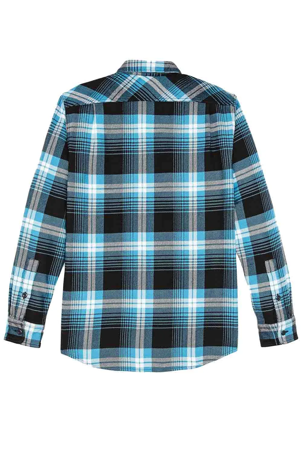 VINTAGE FLANNEL WORKSHIRT Blue/Black/Multi Plaid sold by REVOLVR Menswear product image thumbnail 2