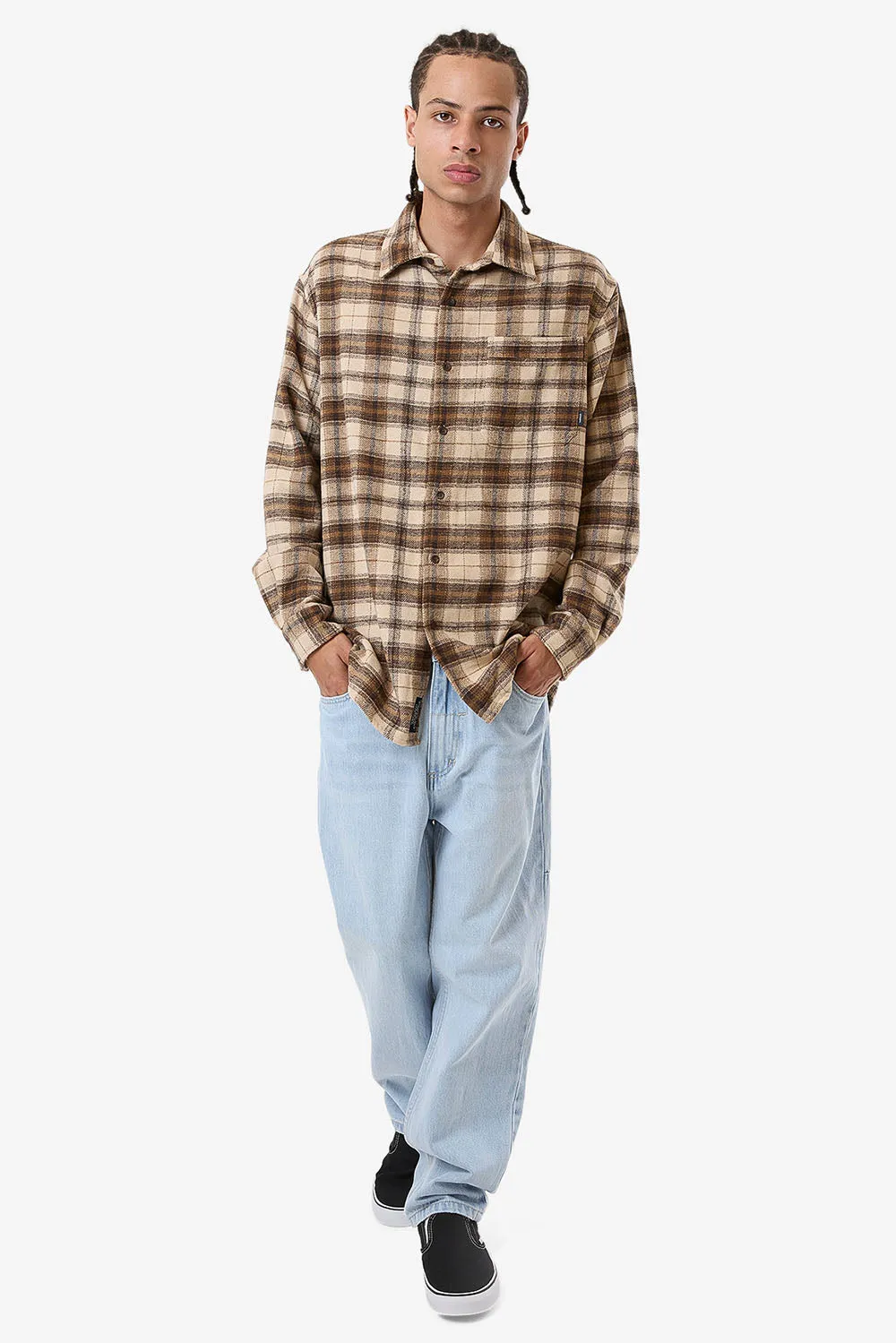 BARRIO LS FLANNEL SHIRT Wren sold by REVOLVR Menswear product image thumbnail 4