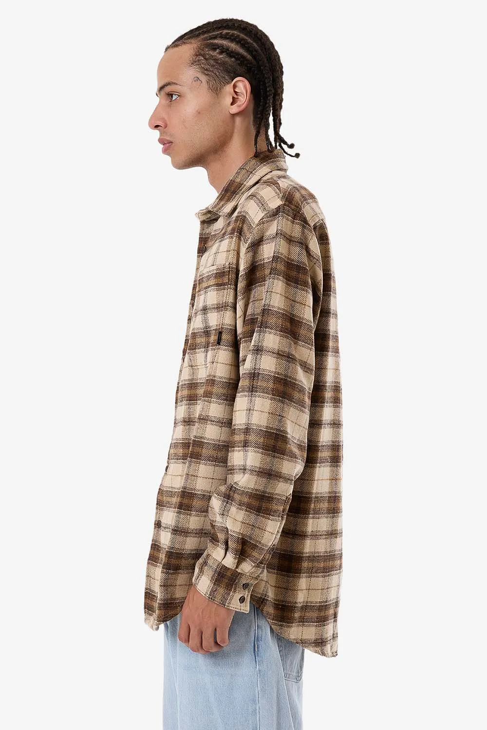 BARRIO LS FLANNEL SHIRT Wren sold by REVOLVR Menswear product image thumbnail 2