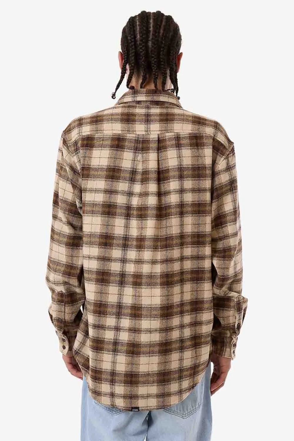 BARRIO LS FLANNEL SHIRT Wren sold by REVOLVR Menswear product image thumbnail 3