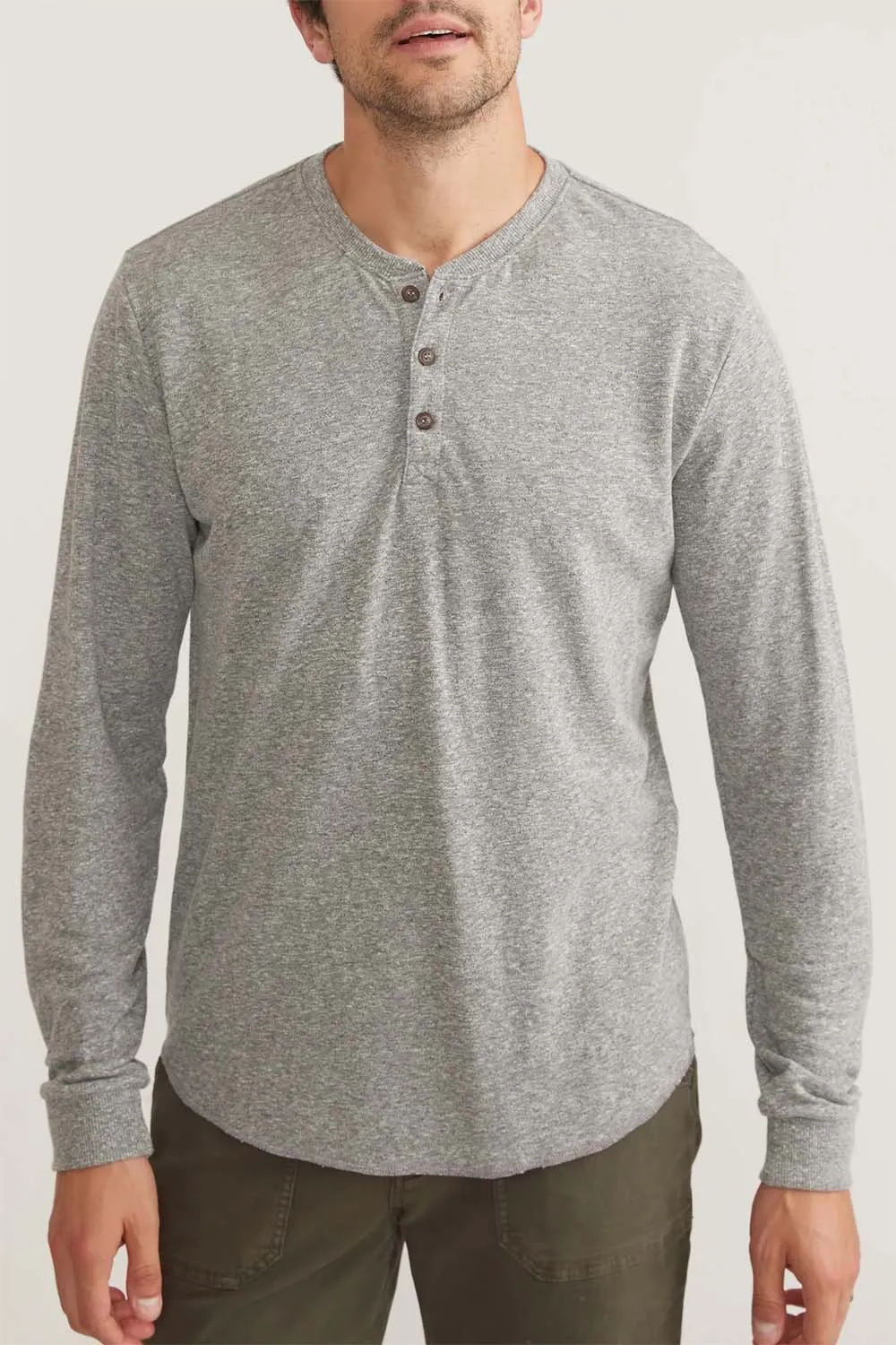 DOUBLE KNIT HENLEY Heather Grey sold by REVOLVR Menswear product image thumbnail 2