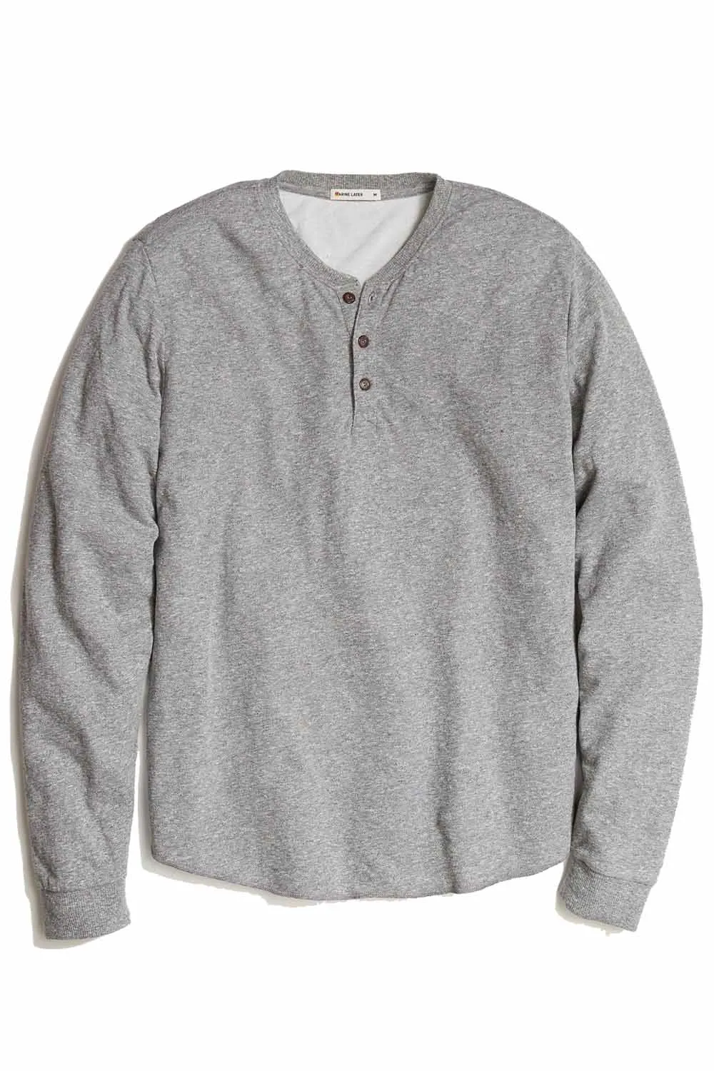DOUBLE KNIT HENLEY Heather Grey sold by REVOLVR Menswear