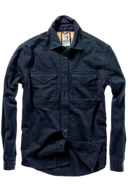 UTILITY WORKSHIRT Navy/Black Houndstooth sold by REVOLVR Menswear
