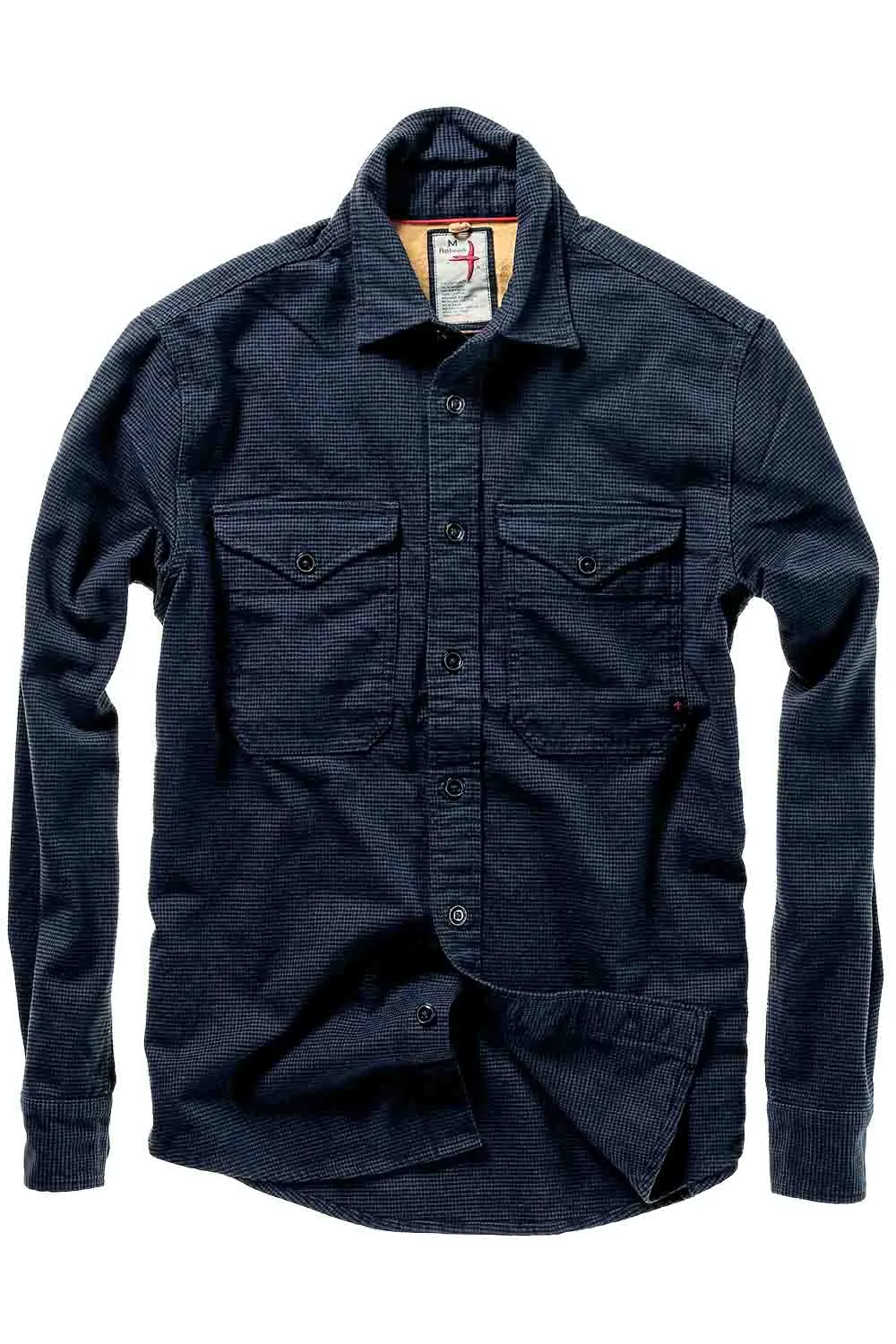 UTILITY WORKSHIRT Navy/Black Houndstooth sold by REVOLVR Menswear