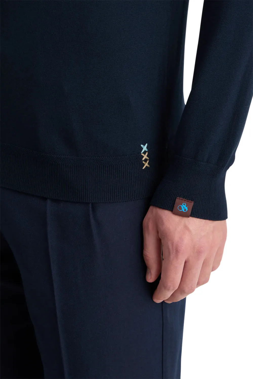 KNITTED POLO LONG SLEEVE Night sold by REVOLVR Menswear product image thumbnail 4