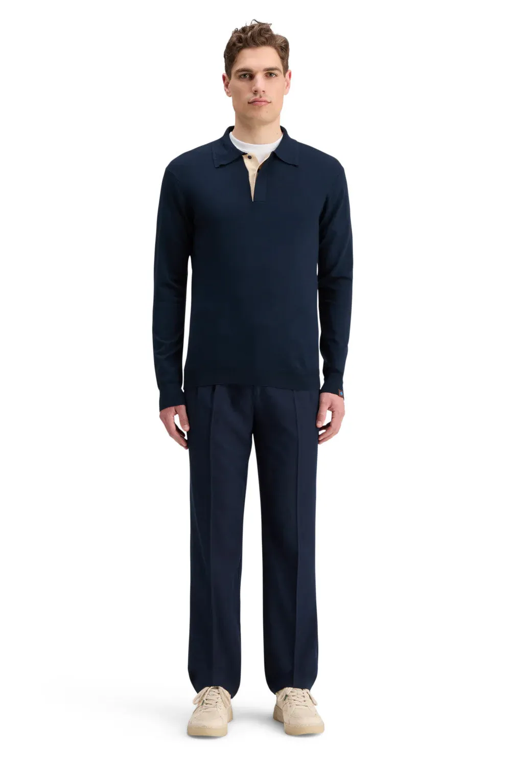KNITTED POLO LONG SLEEVE Night sold by REVOLVR Menswear product image thumbnail 2