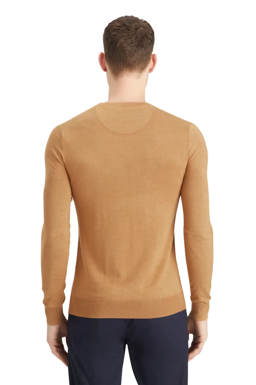 VISCOSE PULLOVER CREWNECK Light Camel sold by REVOLVR Menswear product image thumbnail 3
