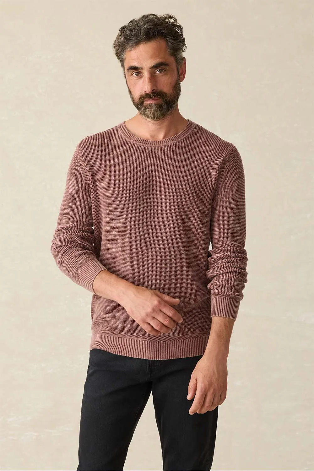 SUNWASHED CREWNECK Plum Wine sold by REVOLVR Menswear