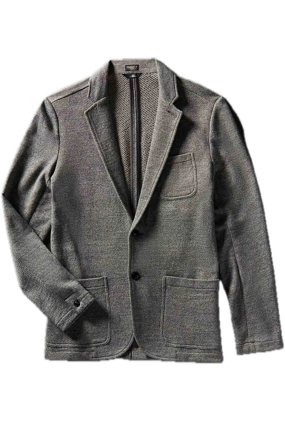 INLET KNIT BLAZER Medium Grey Melange sold by REVOLVR Menswear