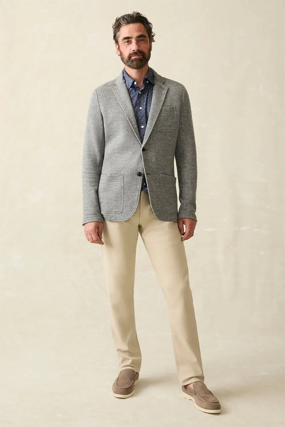 INLET KNIT BLAZER Medium Grey Melange sold by REVOLVR Menswear product image thumbnail 4
